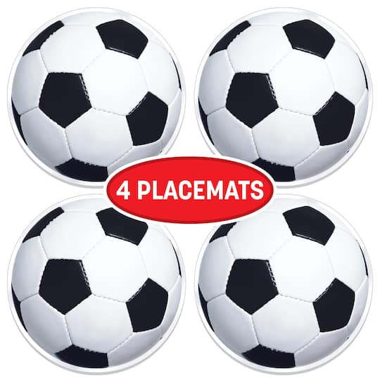 Beistle 13" Soccer Ball Plastic Placemats, 4ct.